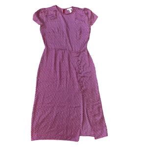 Leith Pink Umier Frances Geo Midi Dress Size Medium
